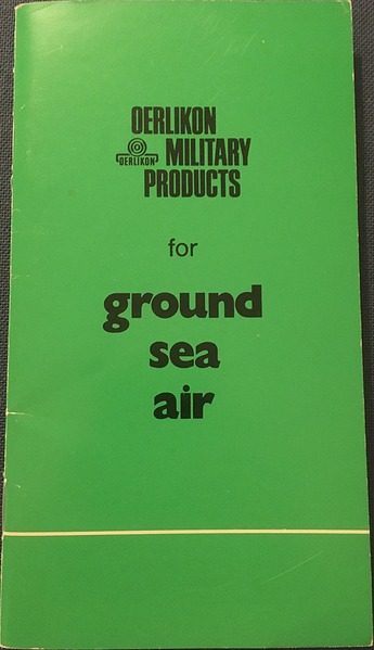 Oerlikon Military products for ground - sea - air - brochure 1980 p0