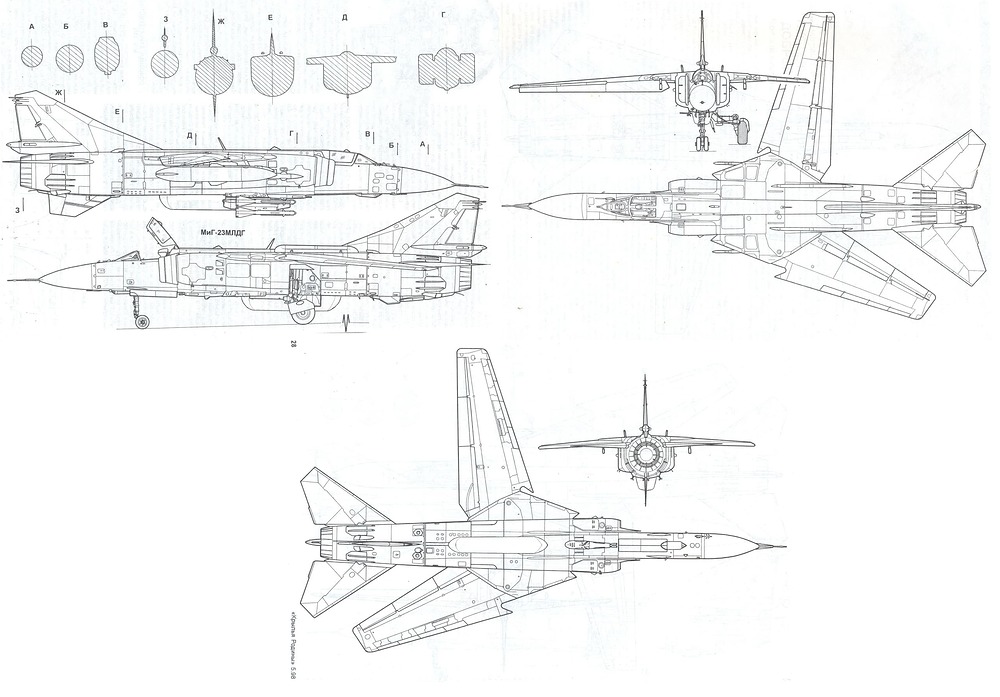 MiG-23MLDG 3-view drawing