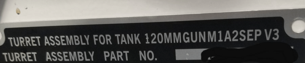 M1A2 sepv3 turret plaque 1