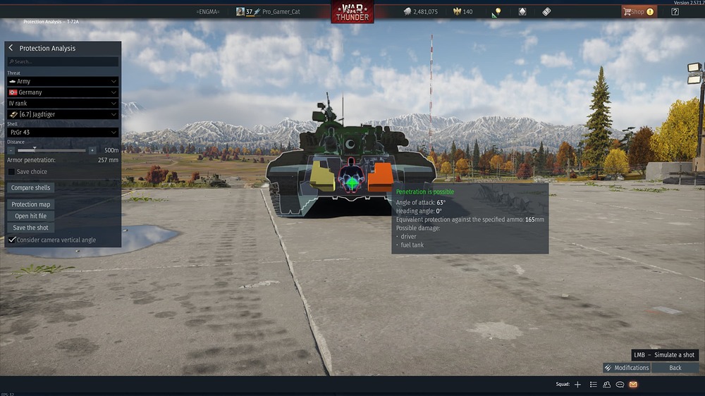 T-72A's armor