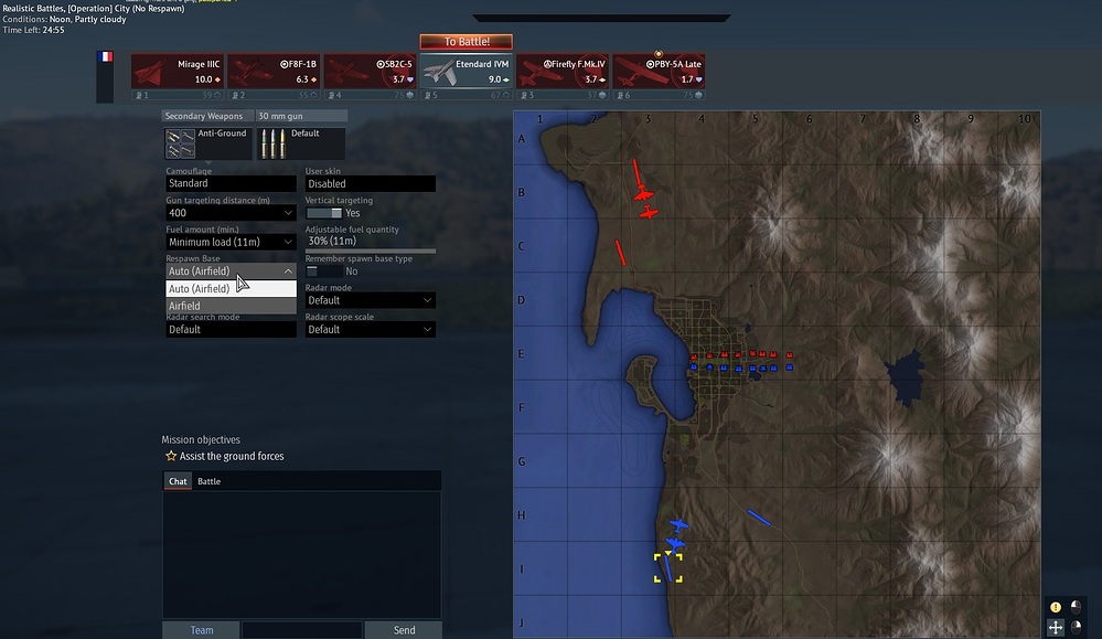 City map, no air spawn