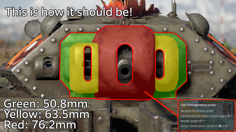 Crusader II mantlet how it should be example