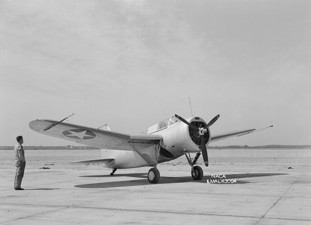 Brewster_XSBA-1_at_NACA_1945