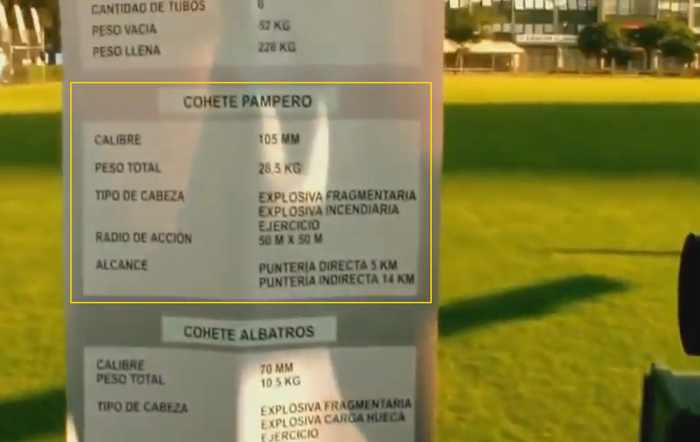 Muestra Datos Pampero 105mm