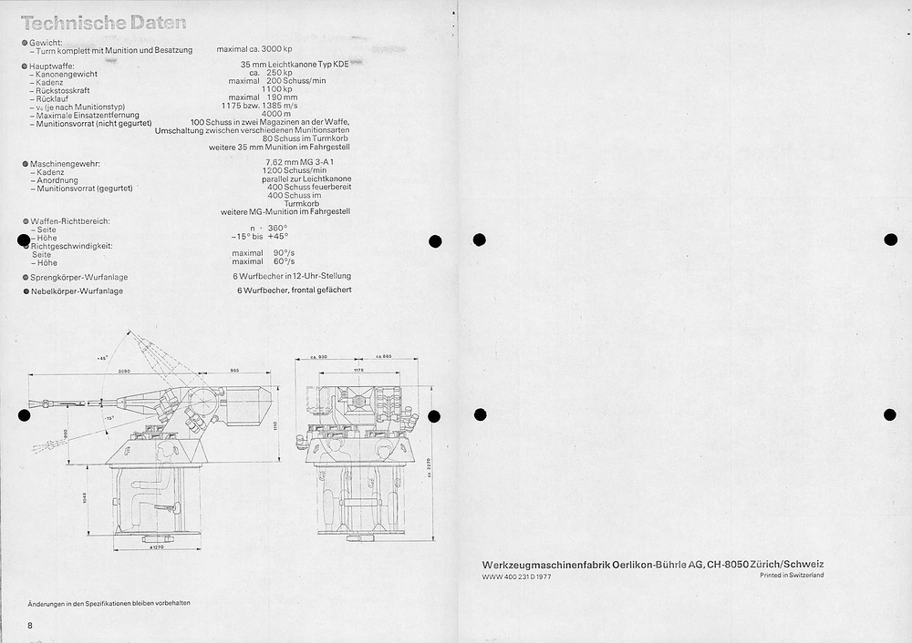 Oerlikon 35 mm Geschützturm Typ GDD-A p8