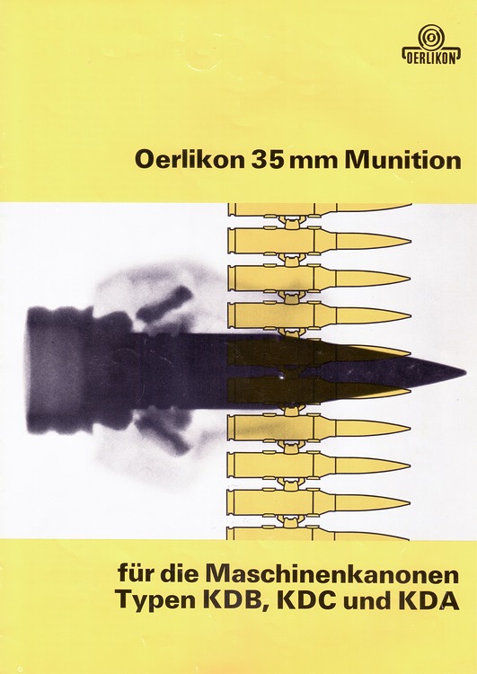 Oerlikon 35 mm Munition für die Maschinenkanonen Typen KDB, KDC und KDA (1975) p0
