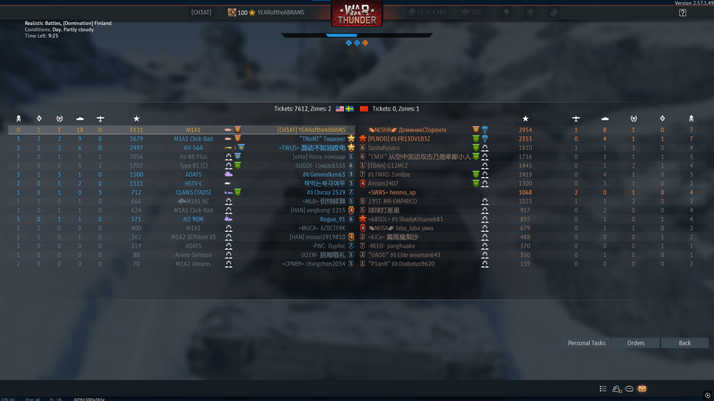 M1A1 (Win, Not Dropped - Finland - 18 Kills)