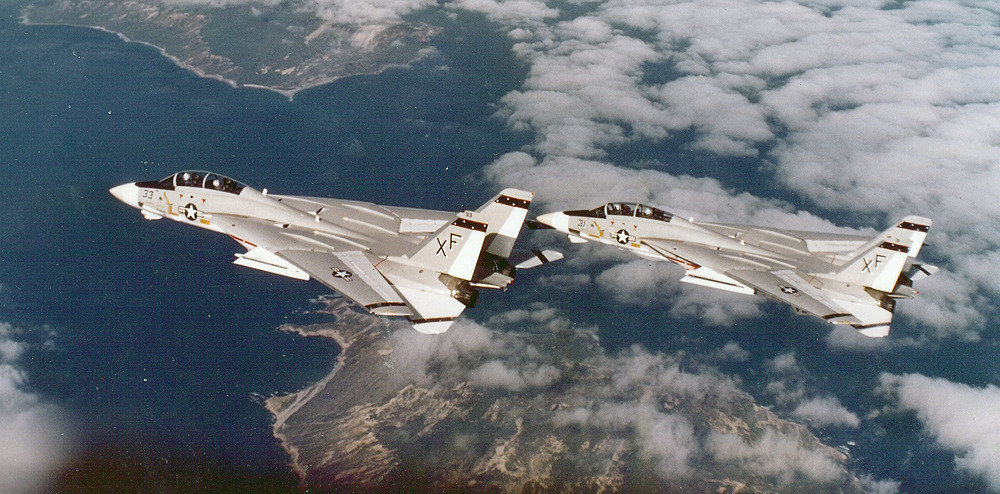 F-14A_Tomcats_of_VX-4_in_flight_c1973