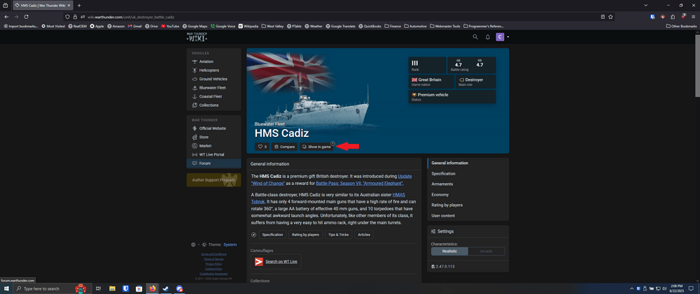 WT Wiki - HMS Cadiz
