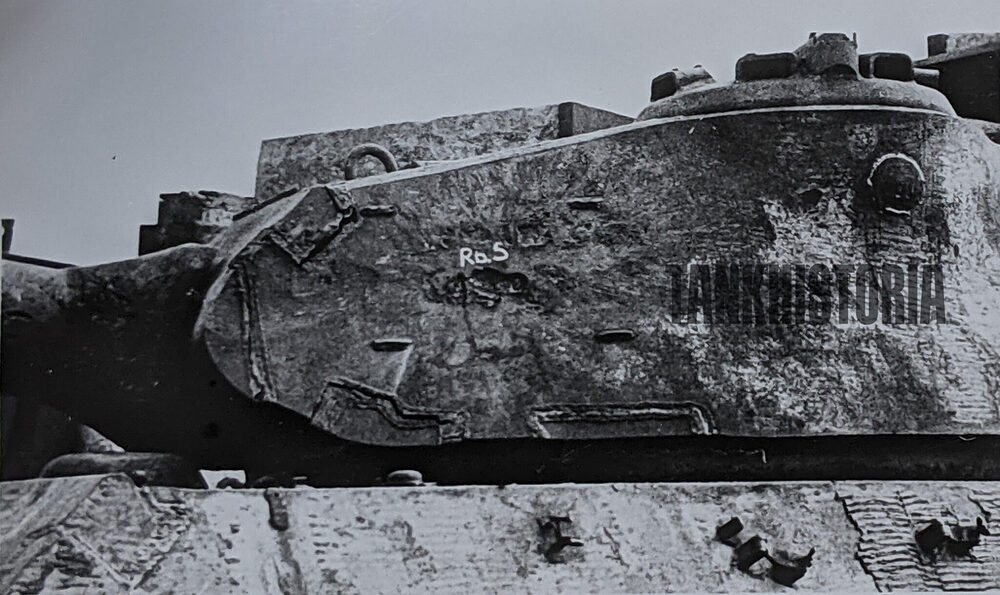 Striking track links used as armour