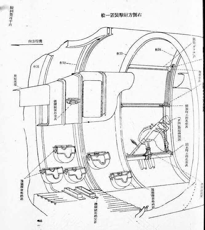 九七式重爆撃機(二型)説明書_附図116_右側方銃座