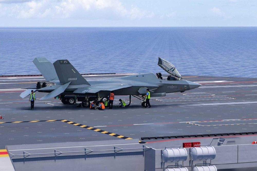 J-35 Blue Shark on Fujian aircraft carrier