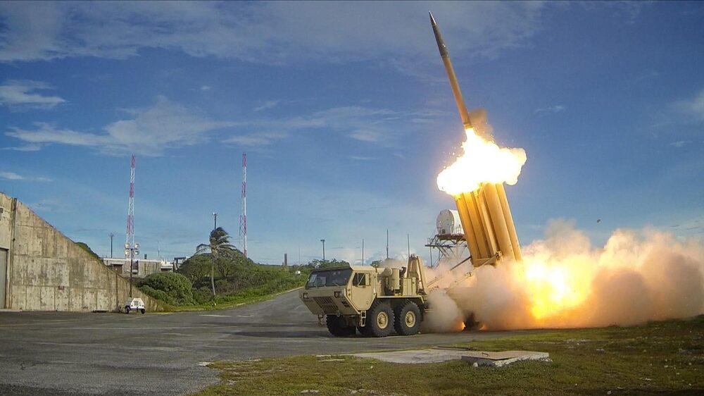 The_first_of_two_Terminal_High_Altitude_Area_Defense_(THAAD)interceptors_is_launched_during_a_successful_intercept_test-_US_Army