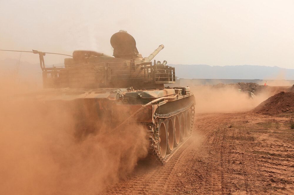 A ZTZ59D from the 77th Group Army moving towards a skill demonstration, March 2018