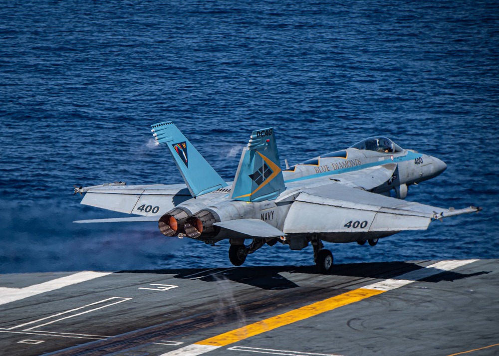 Boeing_FA-18E_Super_Hornet_of_VFA-146_is_launched_from_USS_Nimitz_(CVN-68)in_the_South_China_Sea_on_13_January_2023(230113-N-XK462-1088)