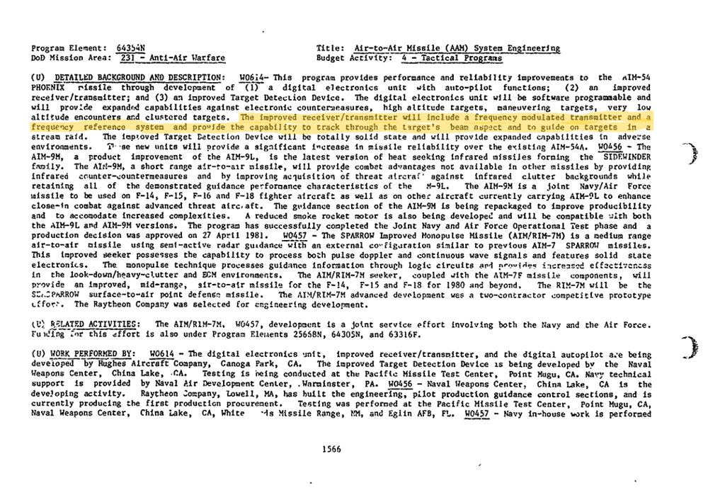 54C track through targets beam aspect manuevering ADA114947 Pg.1566