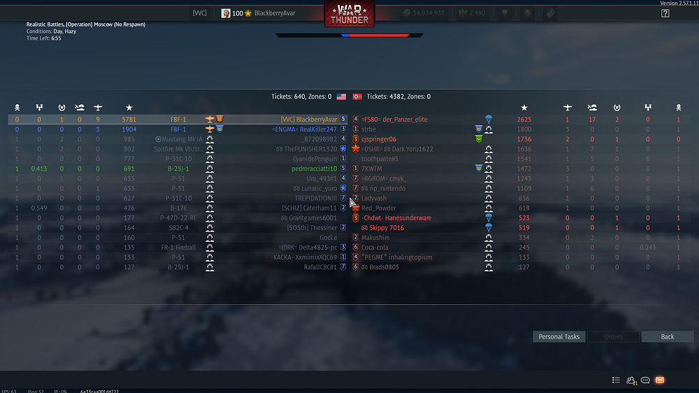 F8F-1 9 kills Scoreboard