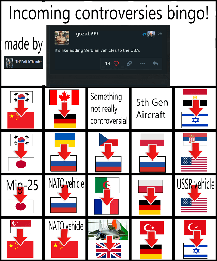 Bingo Card for next controversial thing