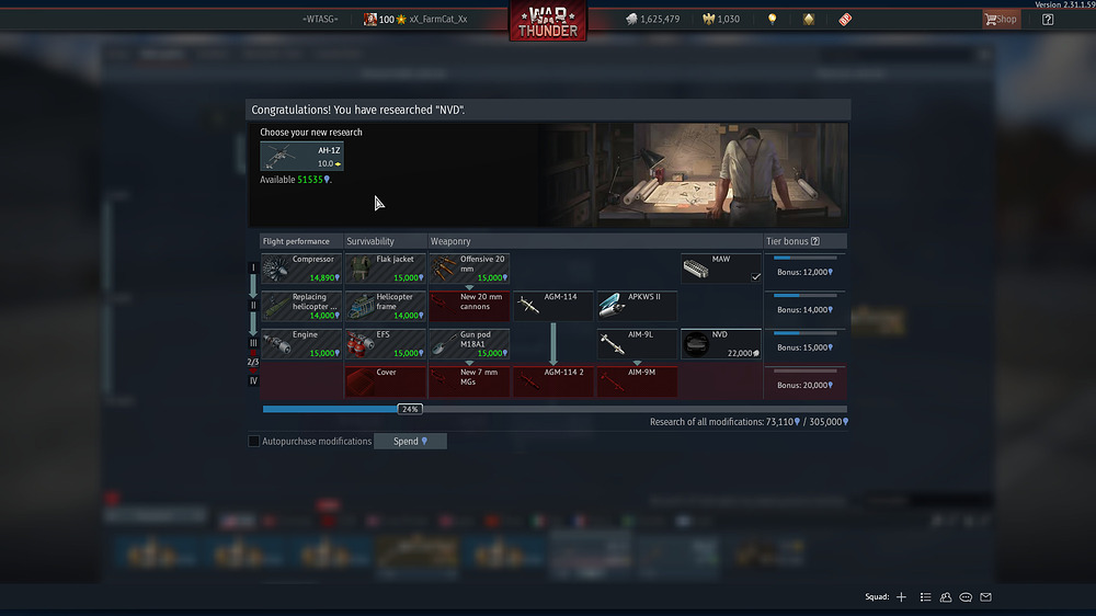 PvE Heli 69k research for parts