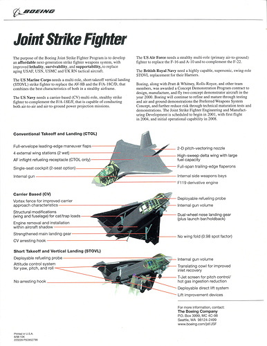 zBoeing JSF Cut Sheet - 2