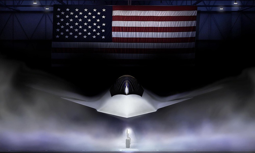 This is an artist's rendering of the F-47, a planned sixth-generation combat aircraft for the United States Air Force. It was released on March 21, 2025, the day the development and manufacturing contract was awarded to Boeing