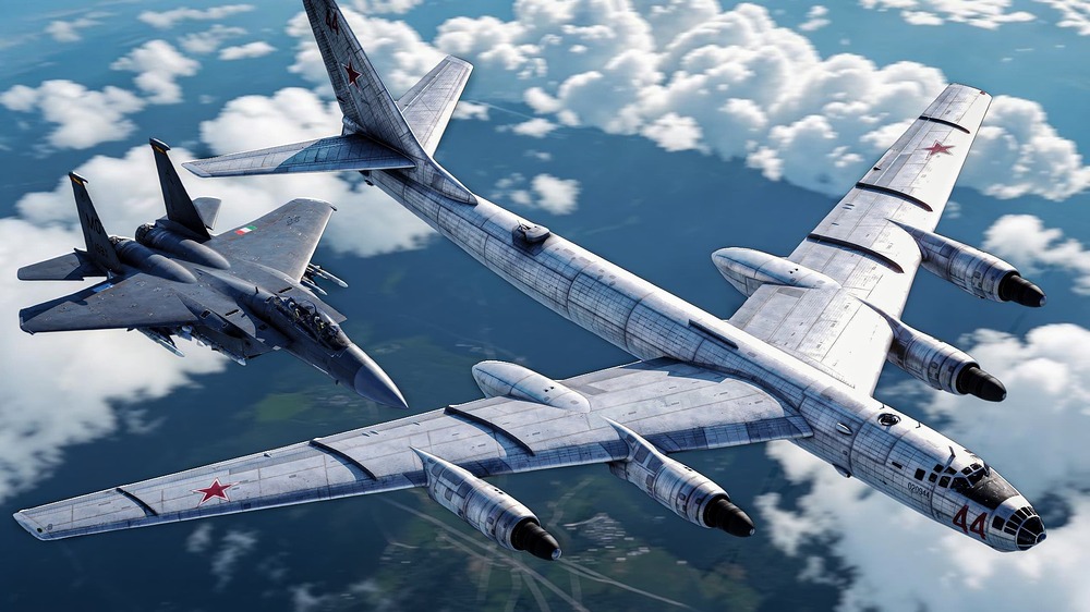 Tu-95M and F-15