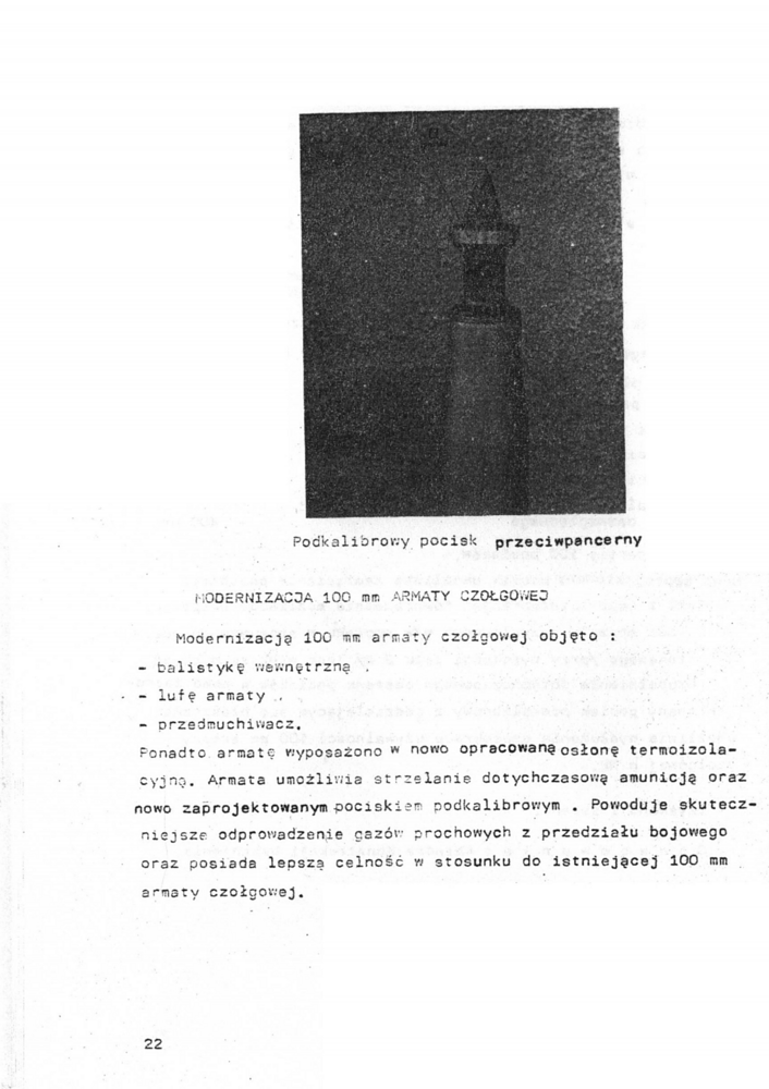 Modernizacja 100 mm Armaty Czołgowej (Ź - Przeglą Wybranych Prac Naukowo-Badawczych 1977-1981 WAT)