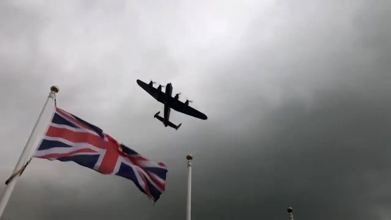 Lancaster bomber flypast 80th anniversary Dambusters raids Lincolnshire 160523 CREDIT RAF Ingham TWITTER