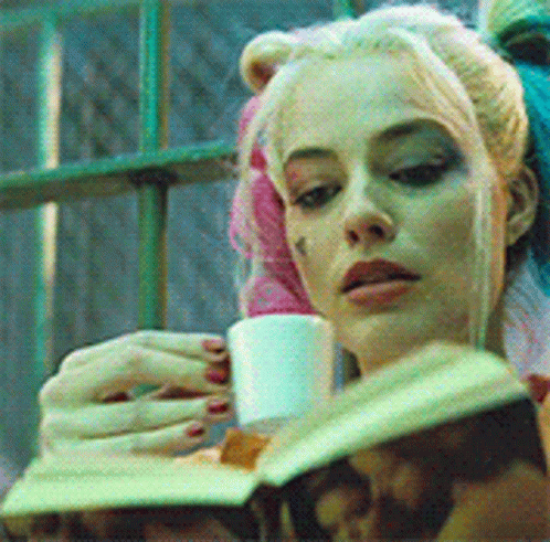 HarleyQuinnCupOfCoffeeGIF