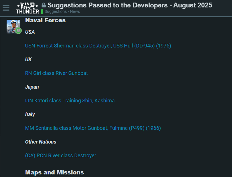 Suggestions in August