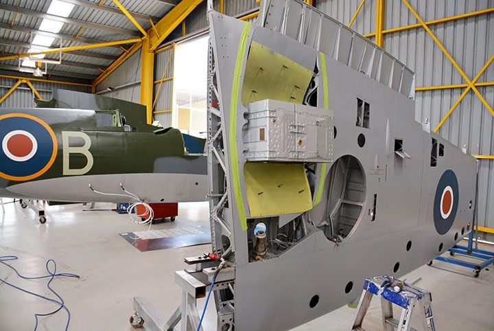 Spitfire-MH603-wing-radiator-install