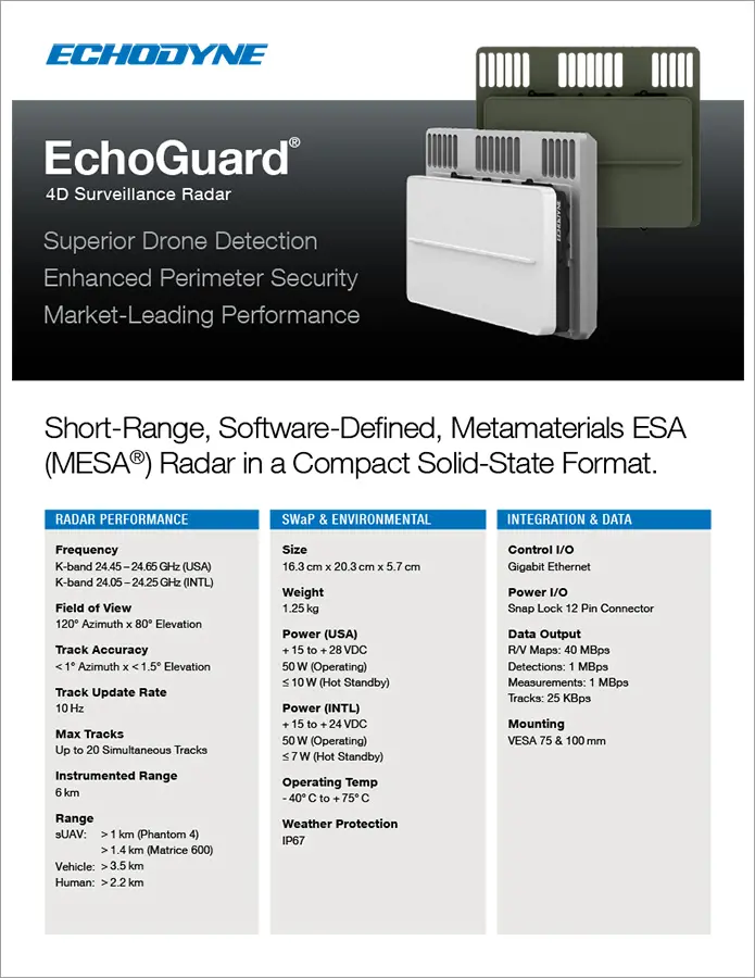 M1E3 C-UAS radar specs