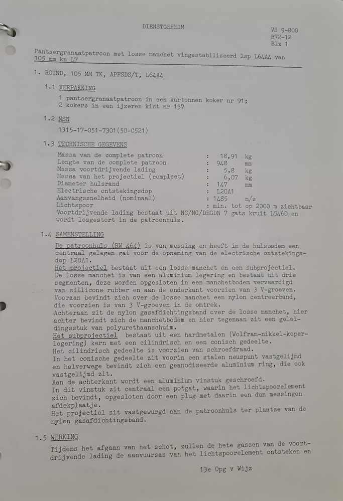 L64A4 Specs Dutch Service