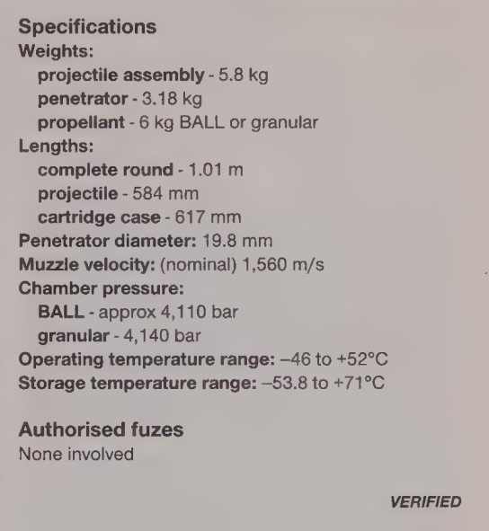 Excalibur APFSDS Specifications